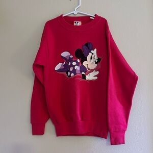 Vintage Disney Hot Pink  Minnie Mouse Kids Sweatshirt